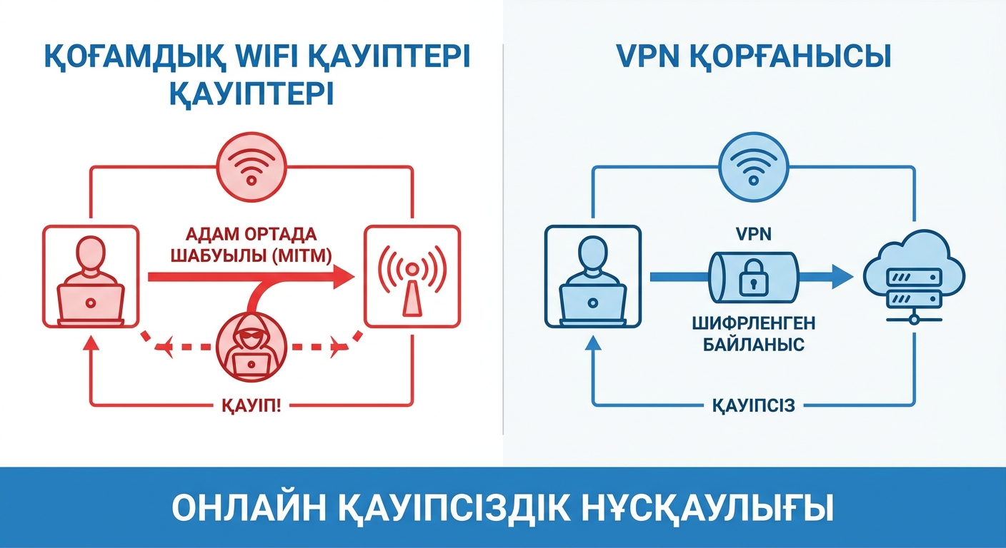Жалпыға ортақ Wi-Fi қауіптері мен қорғаныс жолдары» loading=